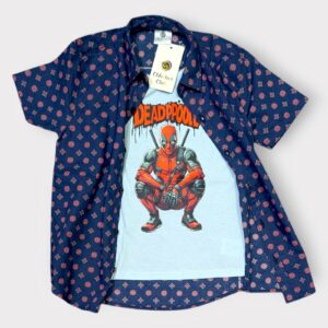 Ultimate Gaming Duo: Red Checkered Over-Shirt & Sonic Tee