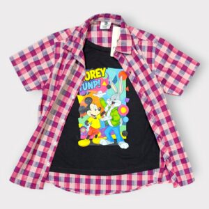 The "Perfect Layer" Set: Classic Red Checks & Sonic White Tee