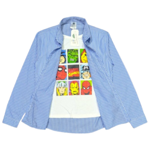 Tinyz Urban Explorer Set: Red Checkered Button-Down with Sonic Graphic Tee